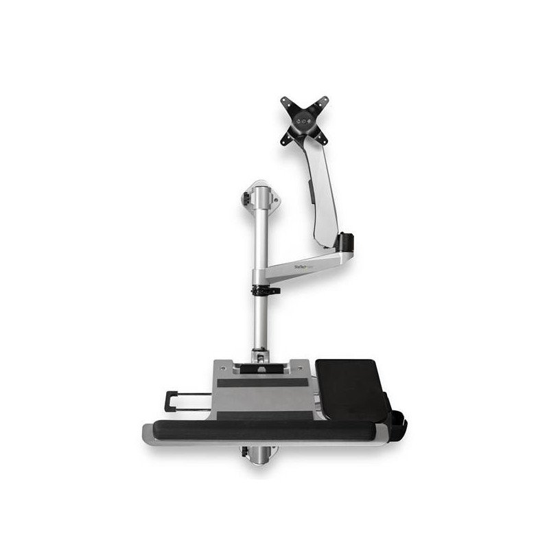 Escritorio ergonómico de montaje en pared - brazo articulado para pantalla - estación de trabajo de pie y sentado - startech.com