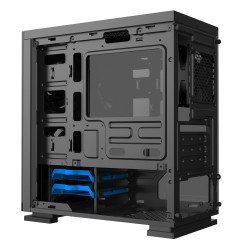 Gabinete. Gamer Factor CSG550. Micro ATX, 3 Vent, 120MM RGB, Cristal, sin fuente