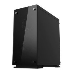 Gabinete. Gamer Factor CSG550. Micro ATX, 3 Vent, 120MM RGB, Cristal, sin fuente
