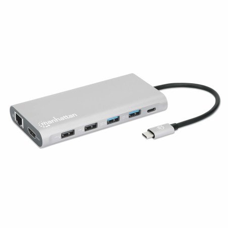 Manhattan Docking Station USB-C para Triple Monitor, Alámbrico, USB 3.