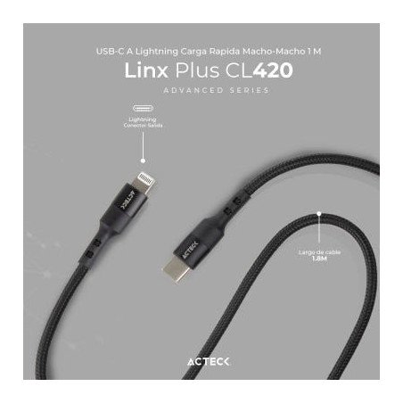 Cable USB C a Lightning Linx Plus CL420 Acteck