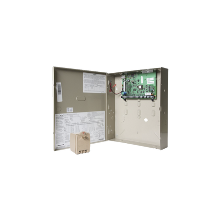 Panel de alarma resideo VISTA-21IP con comunicador IP, soporta 8 zonas cableadas expandible a 48 zonas, incluye transformador, r