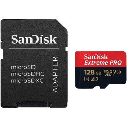 Memoria Sandisk Extreme pro 128GB micro SDXC 170MB/s 4k clase 10 a2 v30 con adaptador