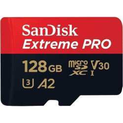 Memoria Sandisk Extreme pro 128GB micro SDXC 170MB/s 4k clase 10 a2 v30 con adaptador