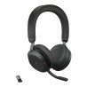 Jabra Evolve2 75, Auricular stereo versión MS con cancelación de ruido activa, dongle USB-A indicador de ocupado (Busylight)(275