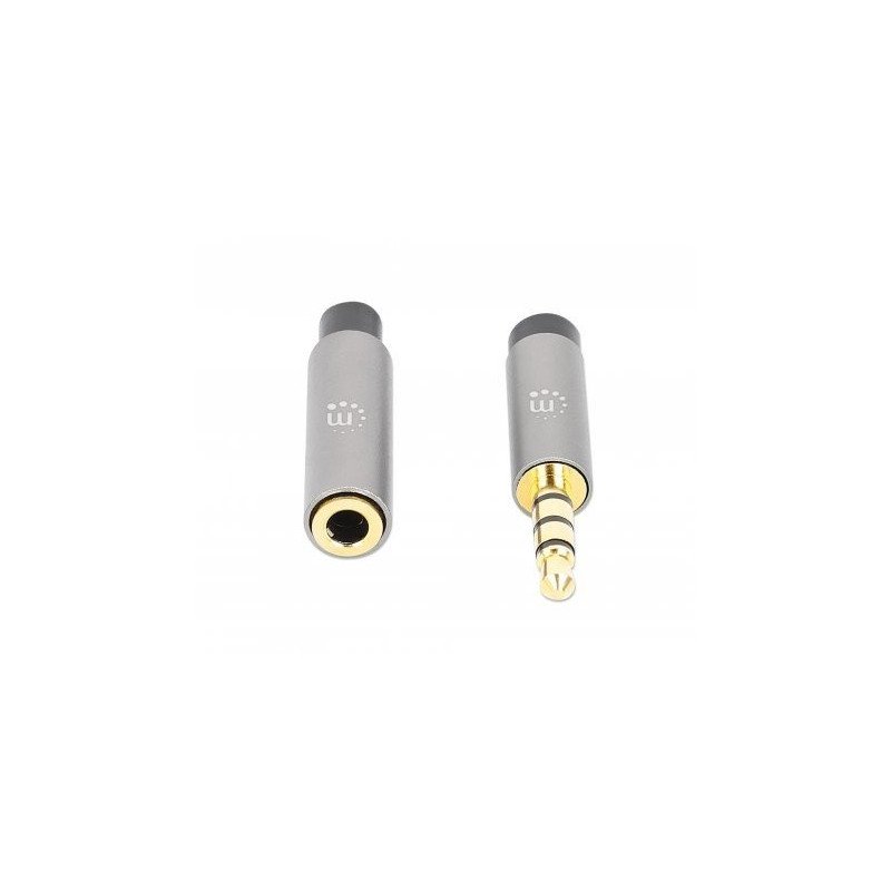 Extensión de Cable Auxiliar de Audio Estéreo, 3.5 mm, Macho, 3.5 mm, Hembra, 1 m, Negro, Plata