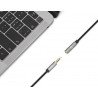 Extensión de Cable Auxiliar de Audio Estéreo, 3.5 mm, Macho, 3.5 mm, Hembra, 1 m, Negro, Plata