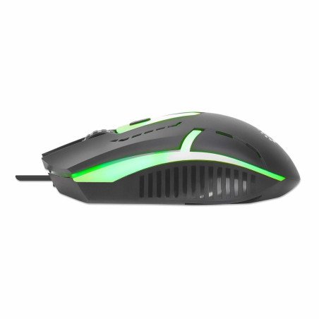 Mouse Gaming Óptico Cableado USB con Iluminación, USB, Juego, Óptico, 500, 800, 1000 y 1500, Negro