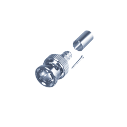 Conector BNC macho de anillo plegable para cable RG-6. 3 piezas, cuerpo de 27 mm, pin central soldable, de 13 mm