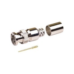 Conector BNC Macho de anillo plegable de 3 piezas, pin soldable, para cable RG11, 27 mm, anillo 13 mm