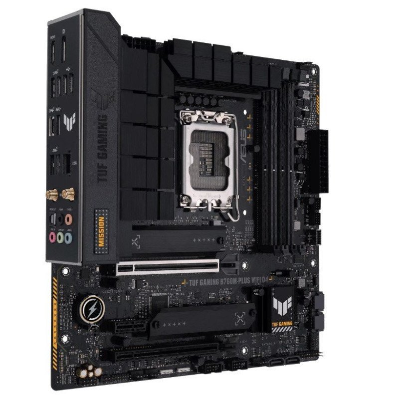 Tarjeta madre Asus TUF GAMING B760M-PLUS WIFI D4, Intel, LGA 1700, DDR4-SDRAM, 128 GB Tarjeta madre Asus TUF GAMING B760M-PLUS WIFI D4, Intel, LGA 1700, DDR4-SDRAM, 128 GB