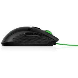 Mouse HP gaming Pavilion 300, Ambidextro, Óptico, USB tipo A, 5000 DPI, Negro, Verde