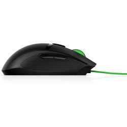 Mouse HP gaming Pavilion 300, Ambidextro, Óptico, USB tipo A, 5000 DPI, Negro, Verde