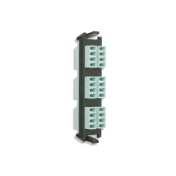 Placa adaptadora de Fibra óptica Quick-PAck, Con 6 Conectores LC Quad (24 Fibras), Aqua
