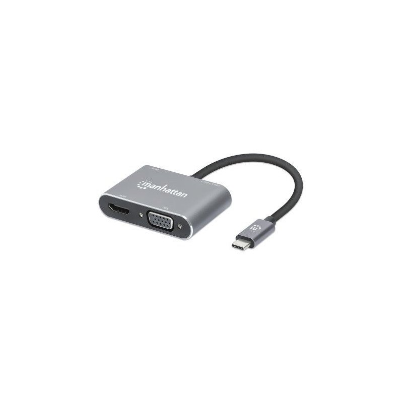 Docking Station de USB-C a HDMI y VGA, 4 en 1, con suministro de energía, Alámbrico, 3840 x 2160 Pixeles