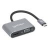 Docking Station de USB-C a HDMI y VGA, 4 en 1, con suministro de energía, Alámbrico, 3840 x 2160 Pixeles