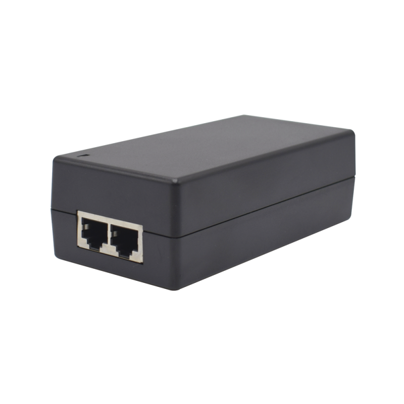 Inyector Hi-PoE 60W, PoE 802.3 af/at/bt 48V, conexión plug and play, alcance de hasta 100 metros, aplicaciones CCTV