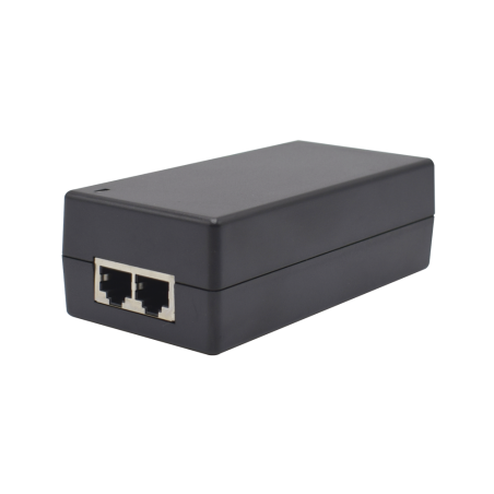 Inyector Hi-PoE 60W, PoE 802.3 af/at/bt 48V, conexión plug and play, alcance de hasta 100 metros, aplicaciones CCTV