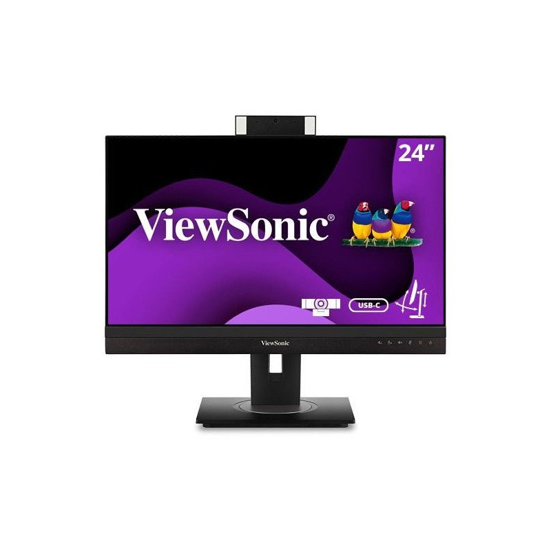 Monitor ViewSonic VG2456V, 1920 x 1080, full hd, cámara web integrada, 75hz, 5 ms, HDMI, display port, USB c, 3 años de garantía