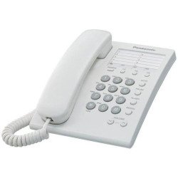 Teléfono Panasonic KX-TS550 alámbrico básico unilinea con 13 memorias (blanco)