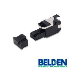 Conector plug Belden RVafpubk-s1 RJ45 10gx cat 6a T568 a/b negro