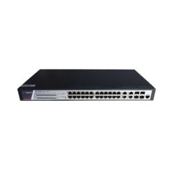 Switch Gigabit PoE+, Administrable, 24 puertos 10/100/1000 Mbps PoE+, 4 puertos 10/100/1000 Mbps + 4 puertos SFP de Uplink, 370
