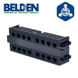 Módulo de terminación revconnect RVAXCTM16JBK Belden montaje en pared 16 puertos