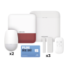 KIT de Alarma AX PRO con GSM (3G/4G), Incluye: 1 Hub, 2 Sensores PIR, 3 Contactos Magnéticos mini, 1 Control Remoto, 1