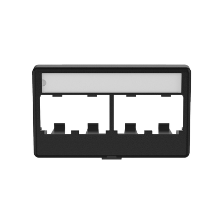 Placa de Mobiliario Modular Estándar, Salidas Para 4 Puertos Mini-Com, Color Negro