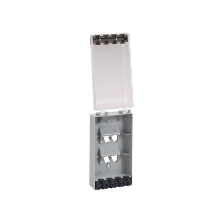 Placa de Pared Vertical, Resistente al Agua con Protección IP56, Acepta 4 Módulos Mini-Com, Color Claro
