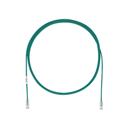 Cable de Parcheo TX6, UTP Cat6, Diámetro Reducido (28AWG), Color Verde, 7ft