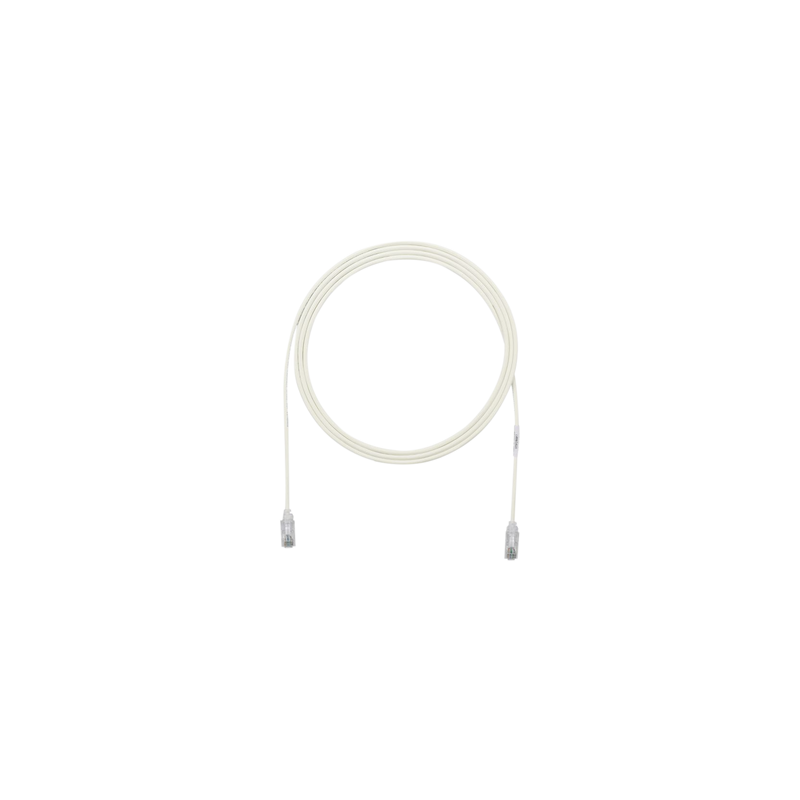 Cable de Parcheo TX6, UTP Cat6, Diámetro Reducido (28AWG), Color Blanco Gris, 7ft