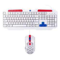 Teclado, mouse alámbrico nasa by TechZone ns-gc02 LED RGB blanco