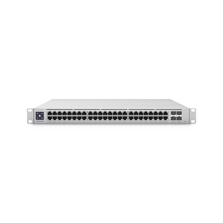 UniFi Switch Enterprise administrable capa 3, 48 puertos 2.5GbE RJ45 POE+, 4 puertos 10G SFP+, 720W, con pantalla táctil de 1.3"