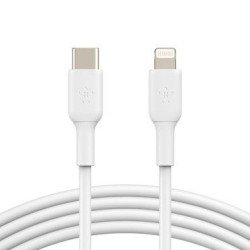 BOOST CHARGE - Cable Lightning - 24 pin USB-C macho a Lightning macho - 1 m - blanco - suministro de potencia USB (18W)