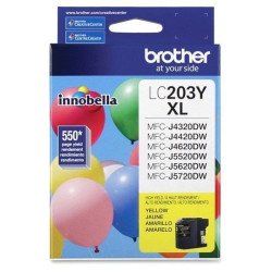 Cartucho de tinta Brother lc203y amarillo rendimiento 550 páginas con 
