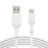BOOST CHARGE - Cable USB - 24 pin USB-C (M) a USB (M) - 2 m - blanco