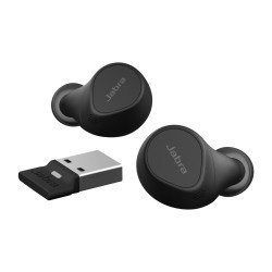 Jabra Evolve2 Buds MS - Auriculares inalámbricos con micro - en oreja - Bluetooth - cancelación de sonido activo - USB-A a travé