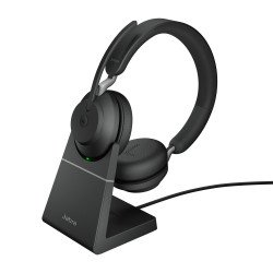 Jabra Evolve2 65 MS Stereo - Auricular - en oreja - Bluetooth - inalámbrico - USB-A - aislamiento de ruido - negro - con base de
