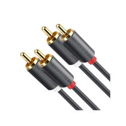Cable de Audio 2 RCA Macho a 2 RCA Macho, 3 Metros, Color Negro, Alta