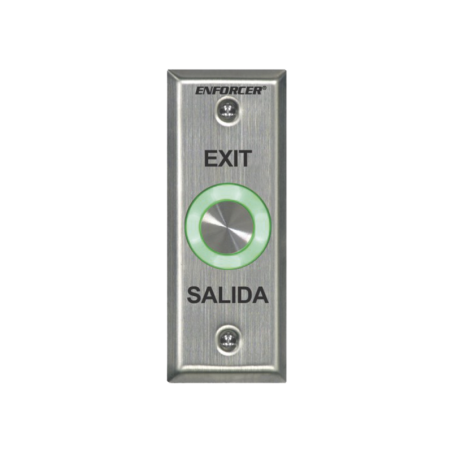 Botón de salida con aro iluminado color verde