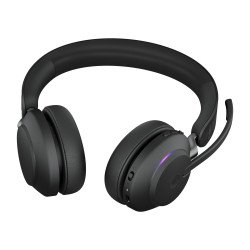 Auricular en oreja Jabra Evolve2 65 MS Stereo, Bluetooth, inalámbrico, USB-A, aislamiento de ruido, negro, Microsoft