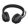 Auricular en oreja Jabra Evolve2 65 MS Stereo, Bluetooth, inalámbrico, USB-A, aislamiento de ruido, negro, Microsoft