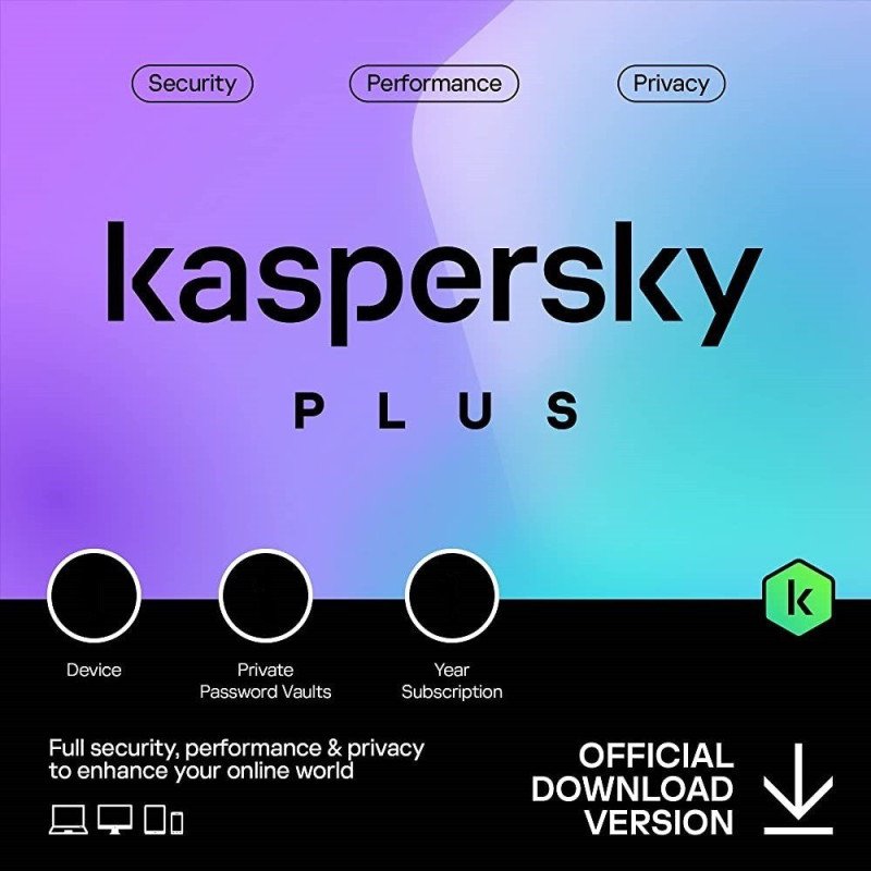 Kaspersky Plus 1 Dispositivo 1 Cuenta KPM 1 año Base Descarga electrónica 