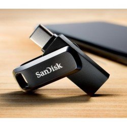 Memoria SanDisk ultra dual Drive Go USB 128GB tipo-c, USB 3.1 velocidad de lectura 150Mb/s color negro
