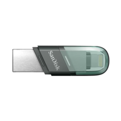 Memoria Sandisk 256GB iXpand flash drive flip para iPhone, iPad lightning, USB 3.1 metálica con tapa de plástico
