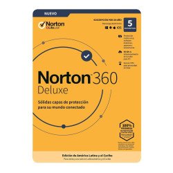 Licencia Symantec Norton Security 360 Deluxe - Electrónica - 5 usuarios - Español - Protección anti-virus, malware, spyware & ra