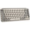 Teclado Logitech POP Keys, Mini, RF Wireless + Bluetooth, Interruptor mecánico, QWERTY, Gris, Arena