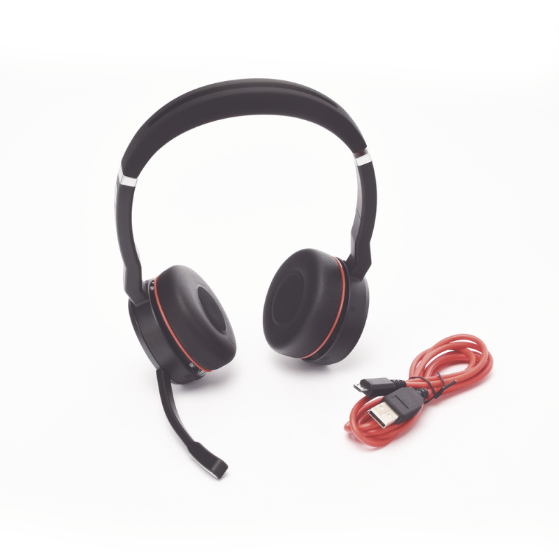 Diadema Jabra Evolve 75, Inalámbrico y alámbrico, Llamadas/Música, 20 - 20000 Hz, 177 g, Auriculares, Negro