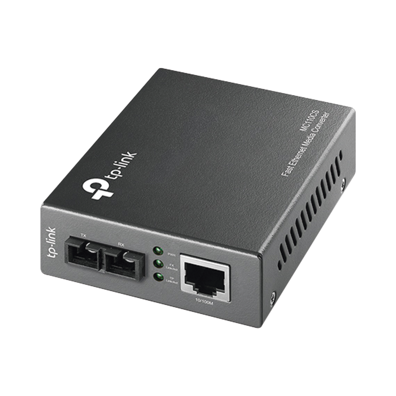 Convertidor de medios TP-Link mono modo conector de fibra SC a RJ45 10/100mbps dúplex total hasta 20
